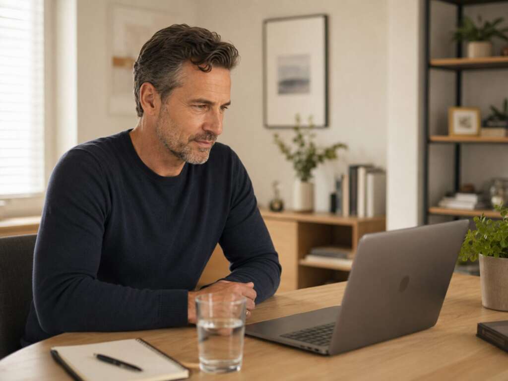 Mann sucht online diskrete Hilfe bei Erektionsproblemen und erektiler Dysfunktion