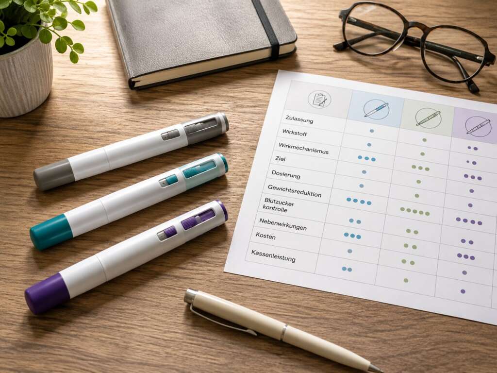 Drei Abnehmspritzen im Vergleich zu Wirkung, Dosierung, Nebenwirkungen und Kosten